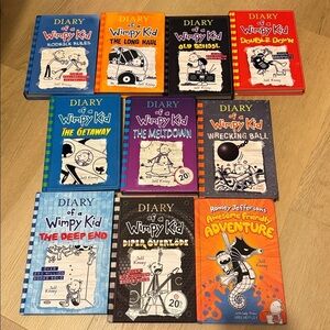 Diary of a Wimpy Kid set of 10 hardcover books by Jeff Kinney new! Never used!
